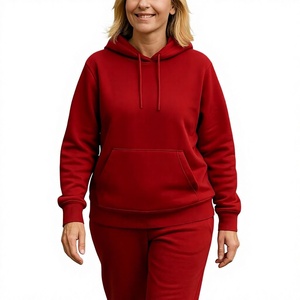Women's Winter Hooded Fleece Hoodie 100% Cotton Solid Color Slim Fit Front Logo Casual Sweatshirt - Product Image 2