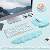 Tapis de bureau en mousse à mémoire de forme avec logo personnalisé Tapis de clavier en gel et tapis de souris de jeu avec repose-poignet pour PC Ensemble de tapis de souris pour bureau à domicile