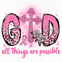 Transfert DTF « Faith Prayer » pour la sensibilisation au cancer du sein, motif floral avec croix chrétienne et ruban rose, pour T-shirts et vêtements