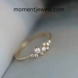 Simple 925 Sterling Silver Star <b>Ring</b> Gold Plated Zircon Celestial Minimal <b>Dainty</b> <b>Ring</b> for Women - Product Image 3