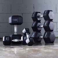 Haltère hexagonal en caoutchouc, équipement de gymnastique et de Fitness, poids réglable, en fonte
