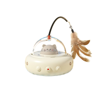 Jouet laser automatique pour chat, baguette interactive à plumes, rechargeable, silencieux, jouet pour chaton à mouvement autonome pour chats d'intérieur