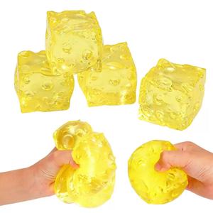 New Designs 12pcs/box Cheese Squishy Toys Maltose Cheese Cube Stress <b>Ball</b> <b>Squeeze</b> Sensory Fidget Toys Slow Rise Squishy Toy - Product Image 4