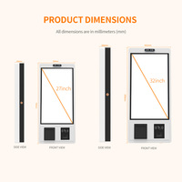 Terminal de paiement et de commande en libre-service Android 23,8-32 pouces avec écran tactile pour restaurant, système PDV et SDK, à poser au sol