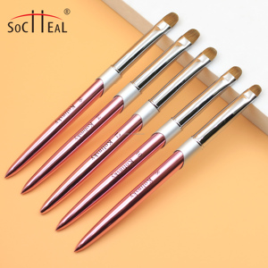 Logo personnalisé Premium Kolinsky Sable Hair Pink French Brush <span class=keywords><strong>Nails</strong></span> Size 8 10 12 14 16 Cleaning up Brush - Product Image 1