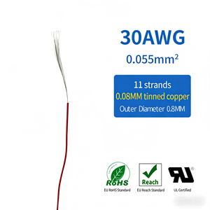 สายซิลิโคน 30 AWG ขนาด 0.05 มม.² เกรด 30  ทองแดงปลอดออกซิเจนเคลือบดีบุก 99.99% สายไฟทนความร้อนสูง 200 องศาเซลเซียส สำหรับหุ่นยนต์และโดรน - Product Image 2