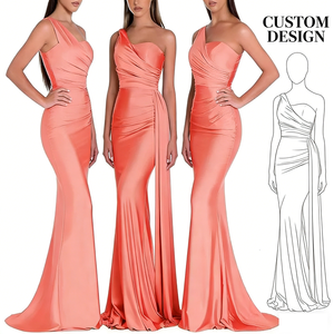 <span class=keywords><strong>Robe</strong></span> de soirée sirène moulante en satin corail à une épaule avec fente haute pour femme, <span class=keywords><strong>robe</strong></span> de <span class=keywords><strong>demoiselle</strong></span> <span class=keywords><strong>d</strong></span>'<span class=keywords><strong>honneur</strong></span> pour fête et gala - Product Image 1