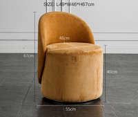 Tabouret de maquillage rotatif moderne, élégant et nordique, pour chambre à coucher, à dossier, léger, pour salon de maison, petit appartement, nouveau
