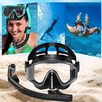 Masque de plongée en silicone de haute qualité, étanche, avec vision large et fonction anti-buée pour adultes, ensemble de plongée avec tuba