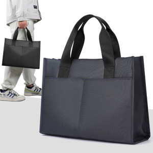 Sac pour ordinateur portable en polyester léger résistant à l'eau, sacoche d'affaires portable grande capacité, sac à bandoulière personnalisé avec logo - Product Image 5