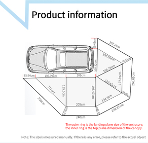 Ngoài trời rộng rãi Oxford vải nhỏ gọn mạnh mẽ miễn phí-đứng xe bên 180 + 270 độ mái hiên với bức tường bên - Product Image 4