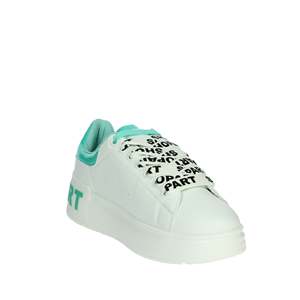 Baskets tendance en toile pour femme, style plateforme, blanc et turquoise - Product Image 5