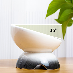 Kleine Keramik Tierfutterschale, Erhöhte Katzennäpfe, Gekippte Erhöhte Futter- oder Wassernäpfe - Product Image 3