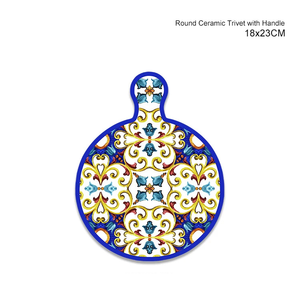 Vente en gros de dessous de plat en céramique au design italien, tampons chauffants de cuisine en céramique personnalisés, <span class=keywords><strong>vaisselle</strong></span>, napperon, carreaux de sublimation avec support en liège - Product Image 3
