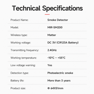 Détecteur <span class=keywords><strong>de</strong></span> <span class=keywords><strong>fumée</strong></span> intelligent OEM, fabricant d'alarmes incendie, capteur <span class=keywords><strong>de</strong></span> <span class=keywords><strong>fumée</strong></span> photoélectrique compatible avec Apple Home, Alexa et <span class=keywords><strong>Google</strong></span> Home - Product Image 6