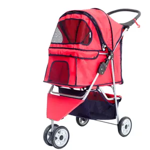 Beautiful High Quality Dog Cat Pet Stroller With 3 Wheels Portable Jogger Pet Stroller Detachable For Traveling