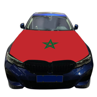 Housse de capot de voiture avec drapeau du Maroc 120x150cm, bannière élastique pour capot moteur, résistante à l'usure, équipement pour supporters de la Fête nationale marocaine et de football