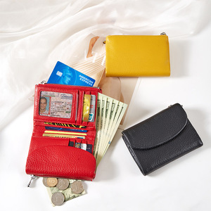 New Tumble Genuine Leather RFID Wallet Short Fashion Women Soft Texture <b>Clutch</b> Large Capacity Storage Bag Coin Purse - Product Image 1