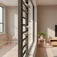 Fenêtre à persiennes horizontales en verre moderne, profil en aluminium facile à nettoyer pour les projets de rénovation de maison