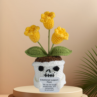 Cadeau pour enseignant : Plante en crochet avec plaque personnalisée, tournesol, décoration de bureau pour l'appréciation des enseignants
