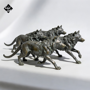 Scultura di <span class=keywords><strong>Lupo</strong></span> in Rame Fuso di Grado Commerciale, Statua Vintage di <span class=keywords><strong>Lupo</strong></span> Urlante in Bronzo per Parchi Aziendali <span class=keywords><strong>e</strong></span> Piazze - Product Image 3