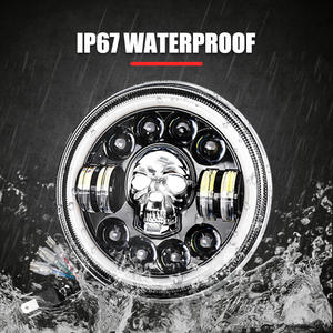 7-Zoll-RGB-LED-Scheinwerfer für Universal autos Hochleistungs-72-W-Schädel-LED-Motorlicht 6500K Hi-<span class=keywords><strong>Lo</strong></span>-Strahl für Jeep DRL Offroad-Funktionen - Product Image 6