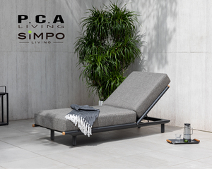 SIMPOLIFESTYLE Mobilier d'extérieur haut <span class=keywords><strong>de</strong></span> gamme ASTRID, chaise longue <span class=keywords><strong>de</strong></span> <span class=keywords><strong>luxe</strong></span> pour jardin, terrasse, hôtel, <span class=keywords><strong>piscine</strong></span>, en aluminium et tissu - Product Image 1