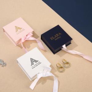 Caja de Regalo para Joyería con Forma de Libro, con Inserto de Esponja Satinada y Cinta, con Logotipo Personalizado, para Collares, Mejora el Atractivo Visual de las Cajas - Product Image 2