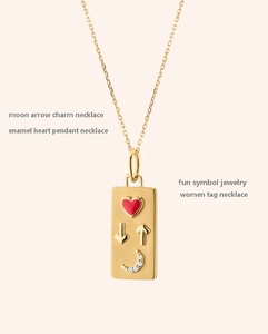 สร้อยคอ Inspire Jewelry สแตนเลสสตีล รุ่น Love You to the <span class=keywords><strong>Moon</strong></span> and Back ประดับด้วยเคลือบสีแดงและเพชร - Product Image 1