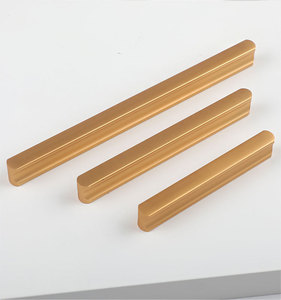 American Simple Black Gold Aluminum Alloy Long Furniture Handle Hardware Modern <b>Dresser</b> Exterior Gym Kitchen Cabinet Door - Product Image 5