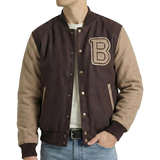 Custom Logo Made Long Sleeve Men Fleece Varsity Jacket For Sale 2026 Clothing Manufacturers Custom Baseball Varsity Jacket