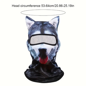 Masque intégral respirant pour Halloween 2025, protection UV, cagoule de sport, avec oreilles d'animaux 3D, idéal pour le cosplay - Product Image 3