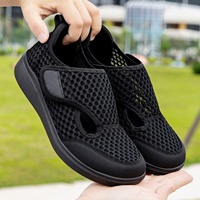 Chaussures décontractées unisexe en maille respirante, tige en tissu, semelle plate légère en EVA, coupe basse, couleur unie, fermeture auto-agrippante, printemps