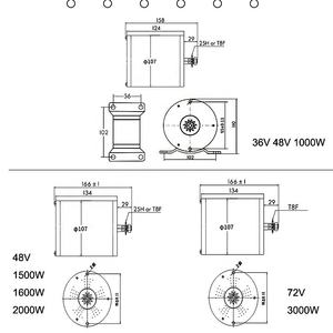 Kit de moteur sans balais <span class=keywords><strong>à</strong></span> courant continu MY1020 36V/48V/60V/72V 1000W 1500W 2000W 3000W pour véhicules électriques - Product Image 3