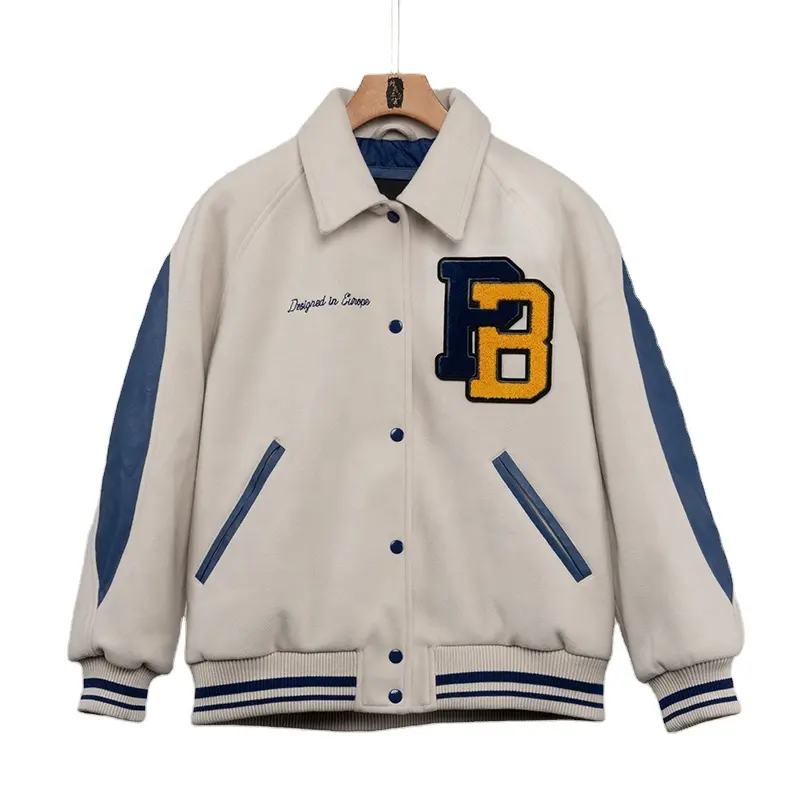 Men's casual jacket Fashion men's jacket Academy style Loose campus jacket Customization