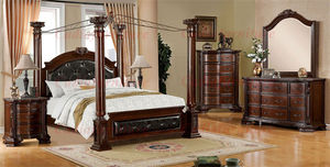 <span class=keywords><strong>Cama</strong></span> con Dosel King Size <span class=keywords><strong>de</strong></span> Lujo Estilo Americano Antiguo con Juego <span class=keywords><strong>de</strong></span> Dormitorio, Almacenamiento, Madera Maciza Tallada a Mano, Diseño Tradicional, Altura Ajustable - Product Image 6