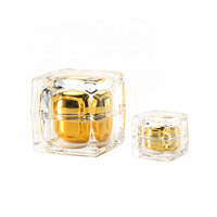 Fabriqué en Chine, pots en acrylique de luxe de 1 oz et 2 oz, couleur personnalisée, carrés, pour crème pour les yeux, lotion, soin de la peau, cosmétiques, rechargeables, logo personnalisé