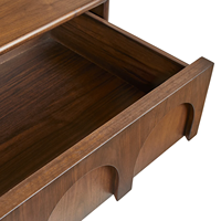 Ensemble de meubles de chambre à coucher de luxe en bois de noyer, commode à 6 tiroirs, commode double