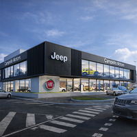 Edificio Moderno Prefabricado de Estructura de Acero para Taller Comercial, Almacén, Supermercado, Taller Mecánico, Oficinas y Parque Comercial