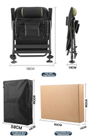 Nouvelle Chaise de Pêche Pliante 2026 Ergonomique à Dossier Haut avec Pieds Télescopiques Anti-Affondissement pour Camping et Extérieur
