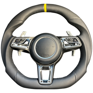 Volant de direction Pors-che amélioré compatible avec <span class=keywords><strong>Porsche</strong></span> Panamera Macan Cayenne 918 911 718 970 971 958, véritable volant en fibre de carbone - Product Image 1