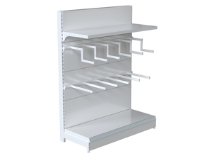 Factory Direct Sale Anti-topple Gondola Supermarket <b>Shelves</b> Sturdy Black Base Metal Display <b>Rack</b> with Front Wire Guards - Product Image 4