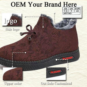 <strong>Women's</strong> Winter Thickened Slip-On Cloth Shoes Plush Fleece Lining Home <strong>Slippers</strong> Ladies Warm Outdoor Flats Short Ankle <strong>Boots</strong> - Product Image 6