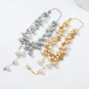 Collier ras du cou vintage élégant multicolore avec perles et pompons, personnalisé, nouvelle mode, luxe, perles, <span class=keywords><strong>croix</strong></span>, pour femmes - Product Image 3