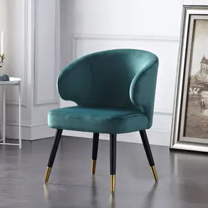 Wholesale Luxury Nordic Cheap Indoor Home Furniture Restaurant Leather Velvet Modern Dining Chair Oak Wood Legs Armchair Sillas