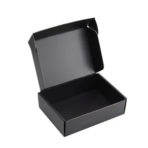 Black Paper Mailer Box Design Livre Logotipo Personalizado Self Care Caixa De Embalagem Eco-friendly Beleza Natural Mailing Shipping Boxes