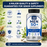 ODM ODM Multivitamines et Multiminéraux pour Hommes 50+ Comprimés Quotidiens Soutien Cœur Cerveau Vision Muscles Supplément Minéral Avancé pour Adultes