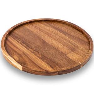Acacia Wood Round Serving <b>Tray</b> <b>Large</b> Solid Wood Dried Fruit Platter Kitchen Dinner Plate <b>Tray</b> - Product Image 1
