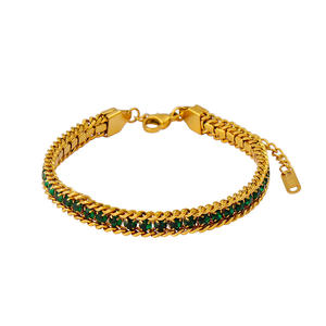 新しいファッションテニスチェーンブレスレットエレガントライトラグジュアリーカラフルジルコンブレスレットバングル18 Kゴールドメッキステンレススチール - Product Image 4