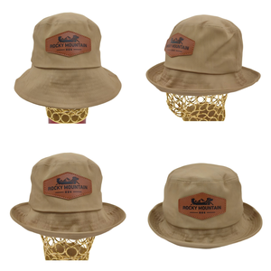 Chapeaux Bob Unisexe Tendance avec Broderie 3D Personnalisée, Logo en Cuir, Casquette Couleur Unie, Chapeau de Pêcheur d'Été pour Sports de Plein Air et Visière - Product Image 2